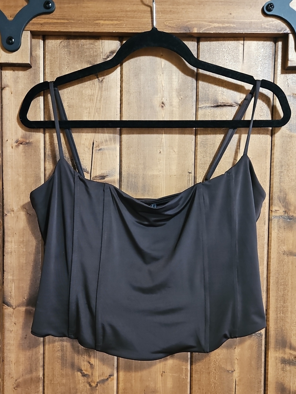 Dynamite Bustier Top With Boning L In Chocolate Plum